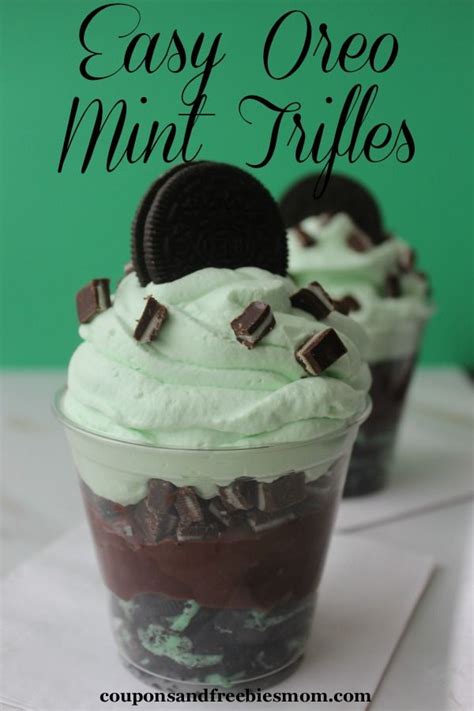 Easy Oreo Mint Trifles Chocolate Mint And Oreos Mint Desserts Desserts St Patricks Food