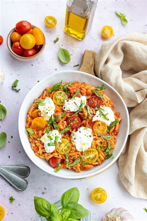 Orzo Met Burrata Tomaat En Paprika Artofit