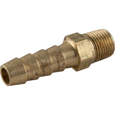 Plumbshop Brass Hose Barb Adapter 1 8 In Mip X 5 16 In Id Hose