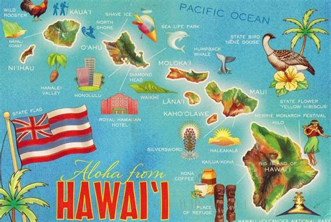 Online Maps: Hawaii postcard maps