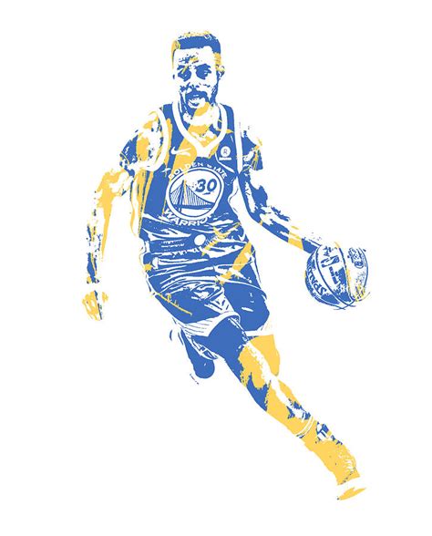 Stephen Curry Golden State Warriors Pixel Art Mixed Media By Joe