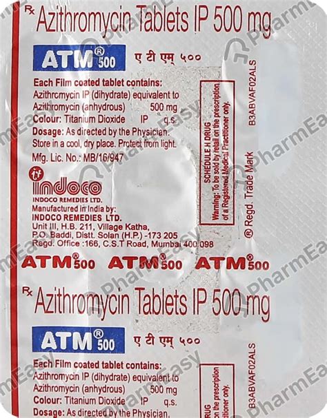 Atm 500 MG Tablet 5 Uses Side Effects Price Dosage PharmEasy