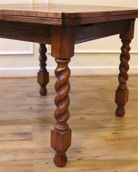 Antique English Pub Table And Chairs Barley Twist Light Oak Draw Leaf Extending Dining Set