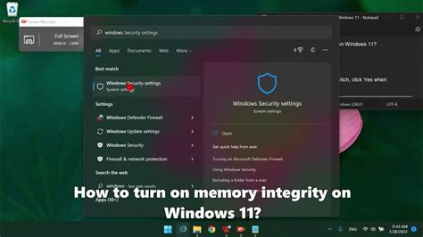 How To Turn On Memory Integrity On Windows 11 Youtube