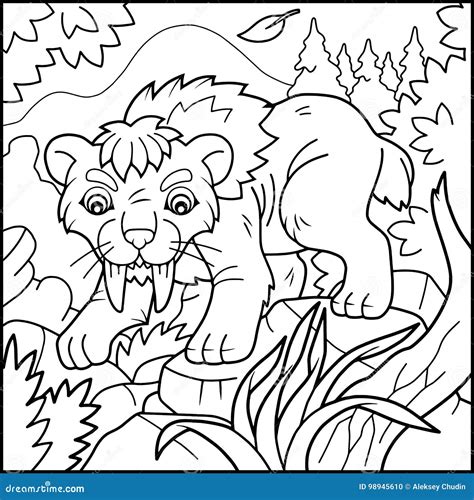 Saber Tooth Tigers Coloring Pages