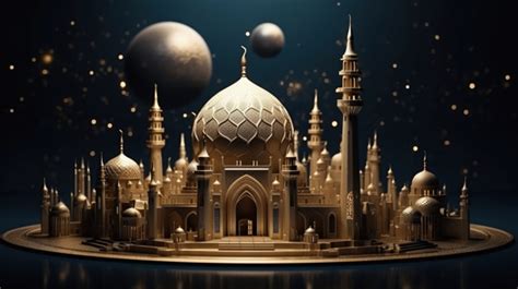 Luxury Ramadan Kareem 3d Style Background Ramadan 3d Mubarak Eid 3d