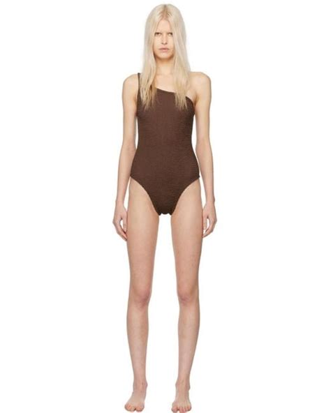 Hunza G Brown Nancy Swimsuit In Black Lyst