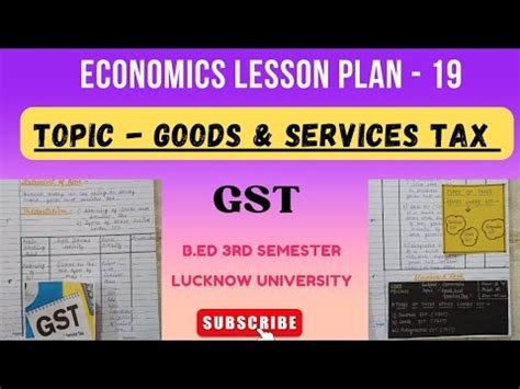 Lesson Plan On Goods And Services Tax Gst Economics Lesson Plan