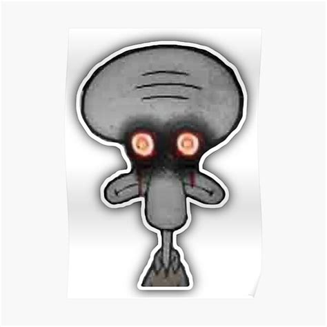 Demon Squidward Poster By Xdjimothy Redbubble