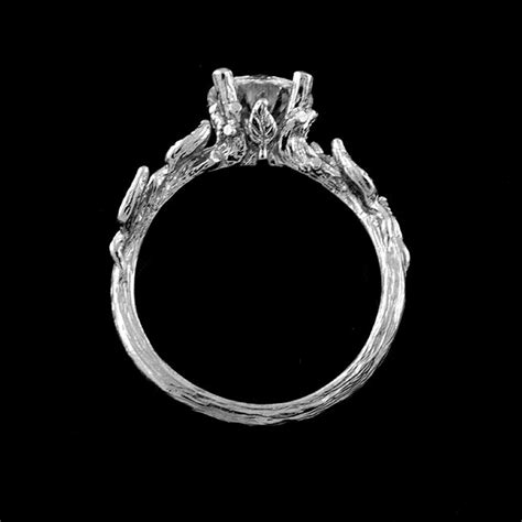 Nature Inspired Ring Leaf Engagement Ring 7mm Forever One - Etsy
