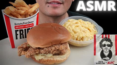 Asmr Kfc Jack Harlow S Meal Fried Chicken Sandwich Fries Mac