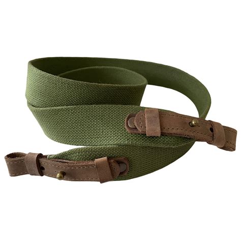 Green Canvas With Leather Rifle Sling Shotgun Air Gun Strap Etsy