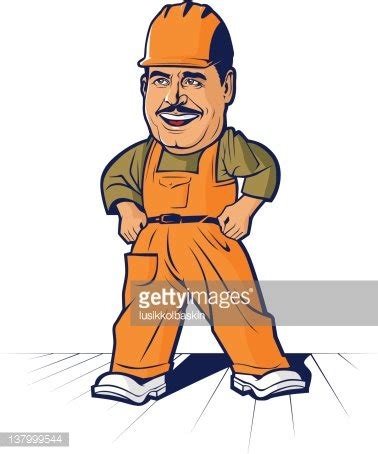 Cartoon Builder Worker Man Stock Clipart Royalty Free Freeimages