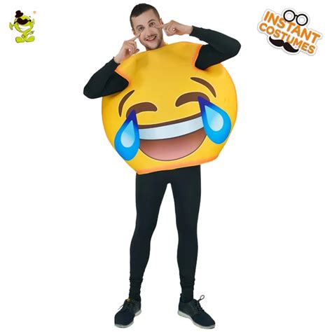 Hot Emoji Cry Laugh Costume Adult Unisex Fun Emoticon Costumes For Halloween Carnival Party