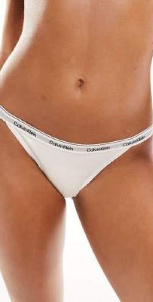Calvin Klein Modern Logo String Bikini Brief In White