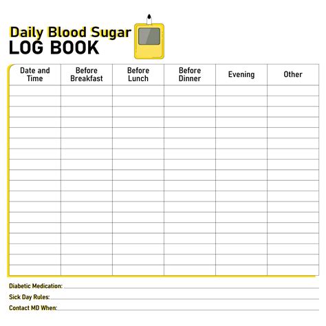 10 best printable diabetic log sheets – Artofit