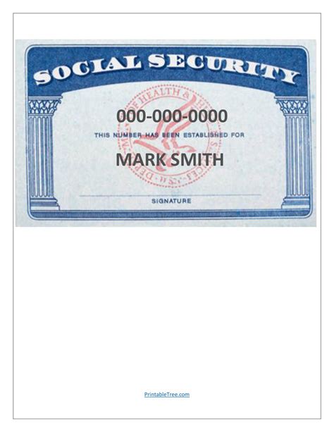 Free Printable Social Security Card Pdf Templates Fake Real