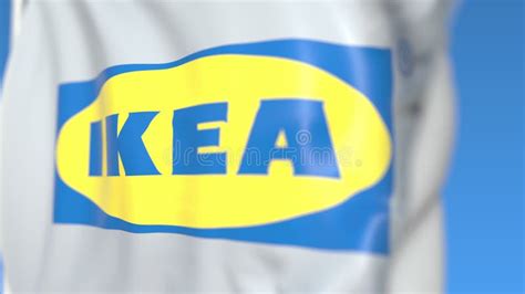 Bandera Que Agita Con El Logotipo De IKEA Primer Representaci N