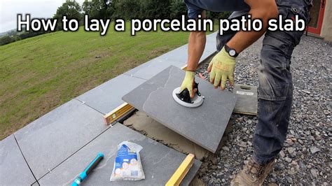 How To Lay A Porcelain Patio Slab Youtube