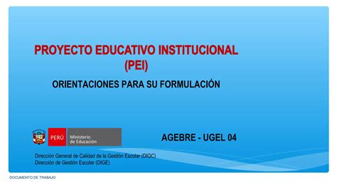 Proyecto Educativo Institucional Pei Ppt