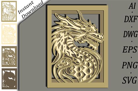 Dragon Multilayer Svg D Dragon Mandala Graphic By Nazarovserhii