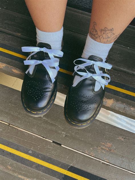 Mary Jane Doc Martens With Ribbon Detail