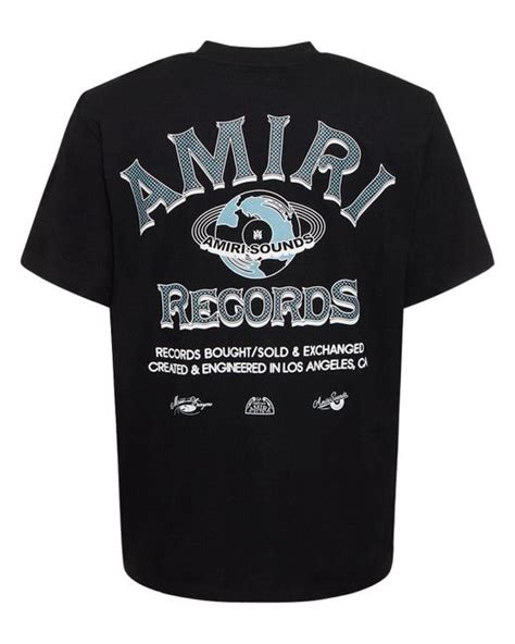 Amiri Records Print Cotton Jersey T Shirt In Black For Men Lyst