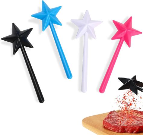 Qinyoung 4 Pcs Magic Wand Salt And Pepper Shakers Star Salt