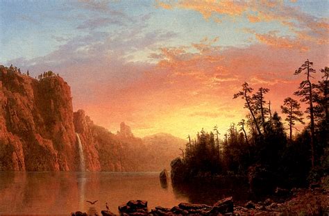 Sunset In California Painting Albert Bierstadt Oil Paintings