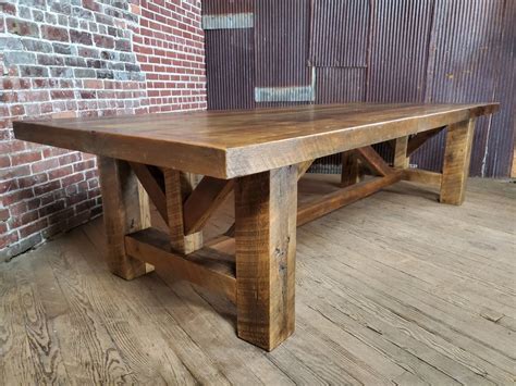 Large Solid Reclaimed Conference Table, Custom Made Rustic Heavy Wood ... 