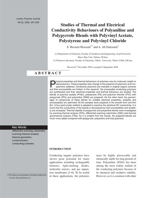 Pdf Studies Of Thermal And Electrical Conductivity Behaviours Of