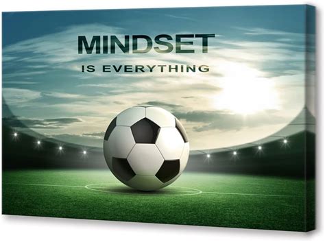 Amazon KAWAHONE Mindset Is Everything Wall Art Soccer Decor