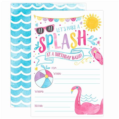 birthday invitation pool party 8
