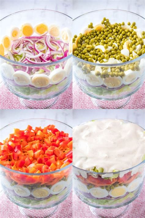 Layer Salad With Homemade Dressing Yellowblissroad