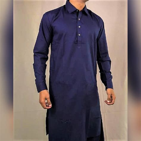 Pakistani Mens Shalwar Kameez In Navy Blue Colour M2648