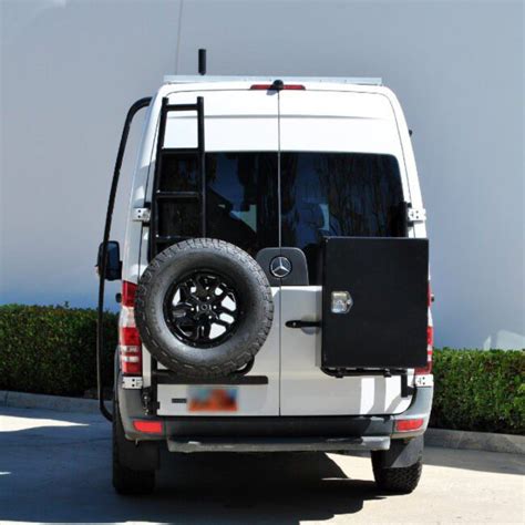 Aluminess Rear Door Ladder Tire Carrier For High Roof