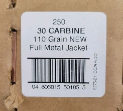 American Quality Ammunition 30 Carbine 110 Grain FMJ FREE SHIPPING 250