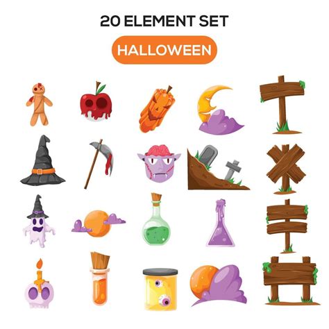 Illustration Of Halloween Theme Set Elements Vector Art At