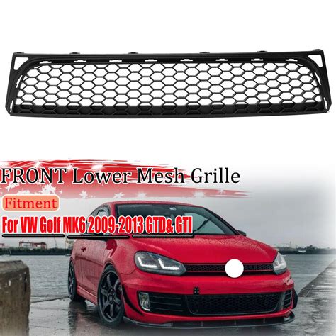 Honeycomb Front Lower Bumper Mesh Grille Grill Black For Vw Golf Gti Mk6 2009 13 Ebay