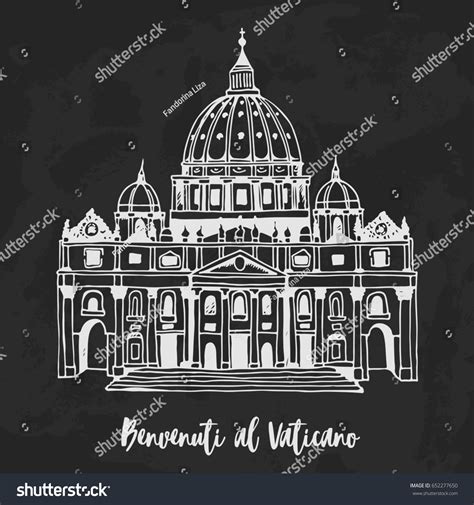 Hand Drawn St Peters Basilica Vatican Stock Illustration 652277650