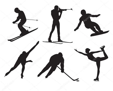 Winter Sport Silhouettes Collection Stock Vector Image By Lagodka