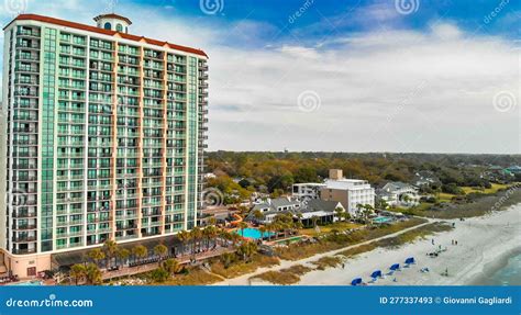 Myrtle Beach From Drone South Carolina City And Beach View At Dusk Stock Image Image Of