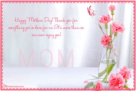 Stunning Flower Happy Mothers Day Card With Name Wishes