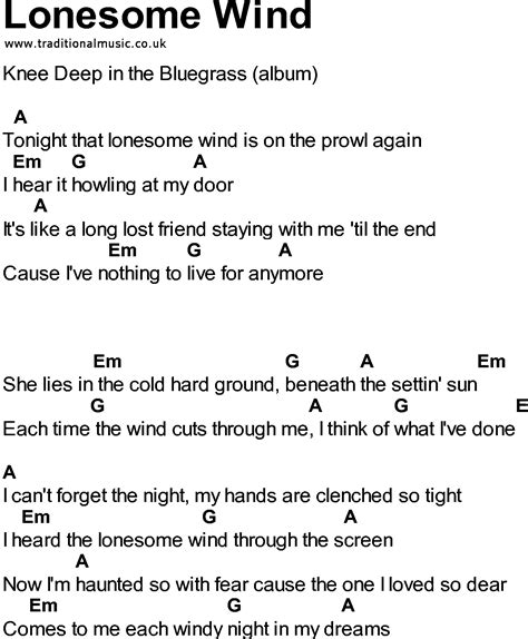 Bluegrass Songs With Chords Lonesome Wind