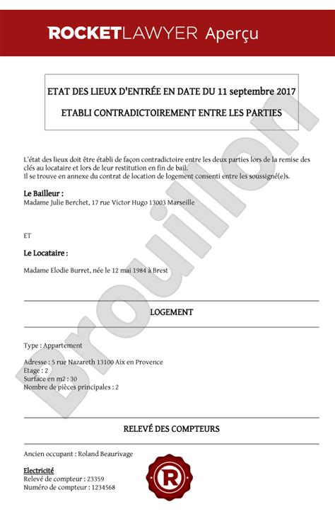 Etat Des Lieux D Entr E Mod Le Gratuit Remplir Pdf Et Word