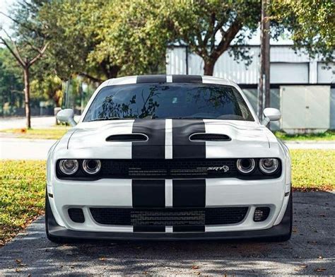 White and Black Striped Dodge Charger