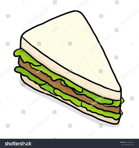 Sandwich Cartoon Vector Illustration Hand Drawn Vetor Stock Livre De Direitos 215049424