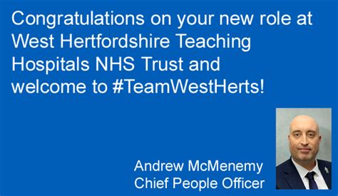 New Starters West Hertfordshire Teaching Hospitals NHS Trust