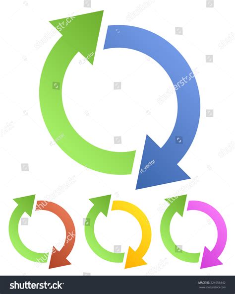 Rotating Circular Cyclic Arrows Spin Twist Stock Vector Royalty Free