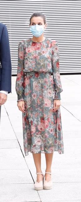 Queen Letizia Repeats Zara Floral Dress For World Red Cross Red